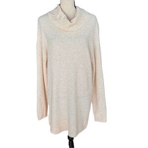 Style & Co XX-Large Cowl Neck Tunic Sweater Long Sleeve Stretch Soft Light Pink